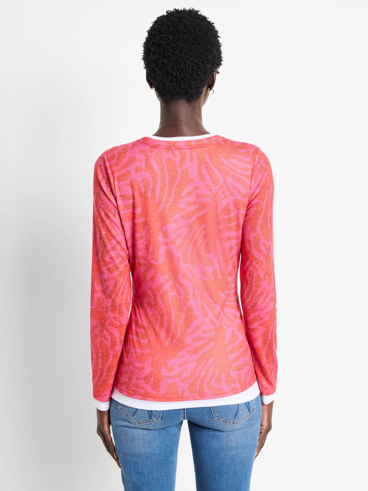 NZT Stamped Leaves Double Layer Top