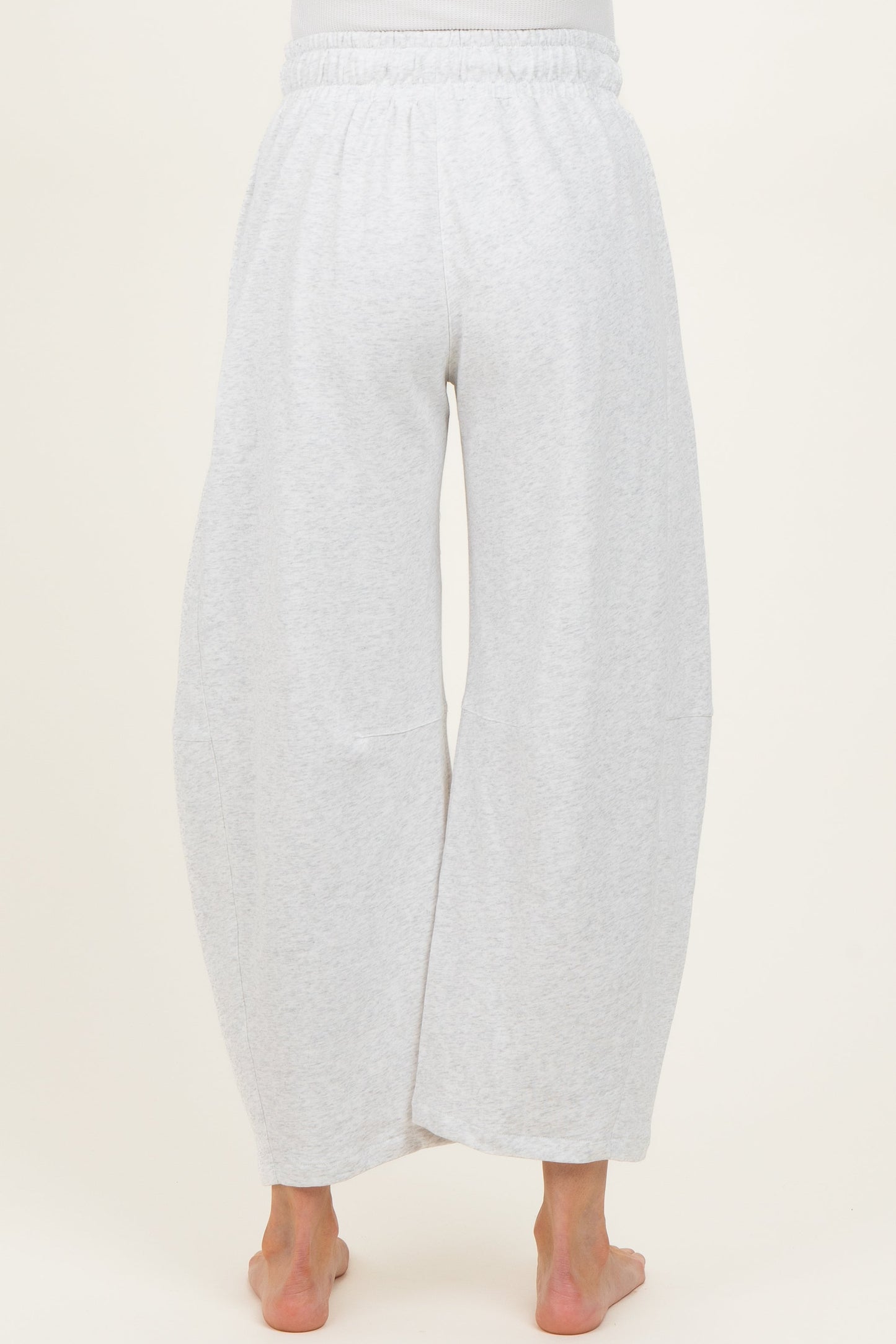 Ivory Barrel Leg Terry Maternity Sweatpants