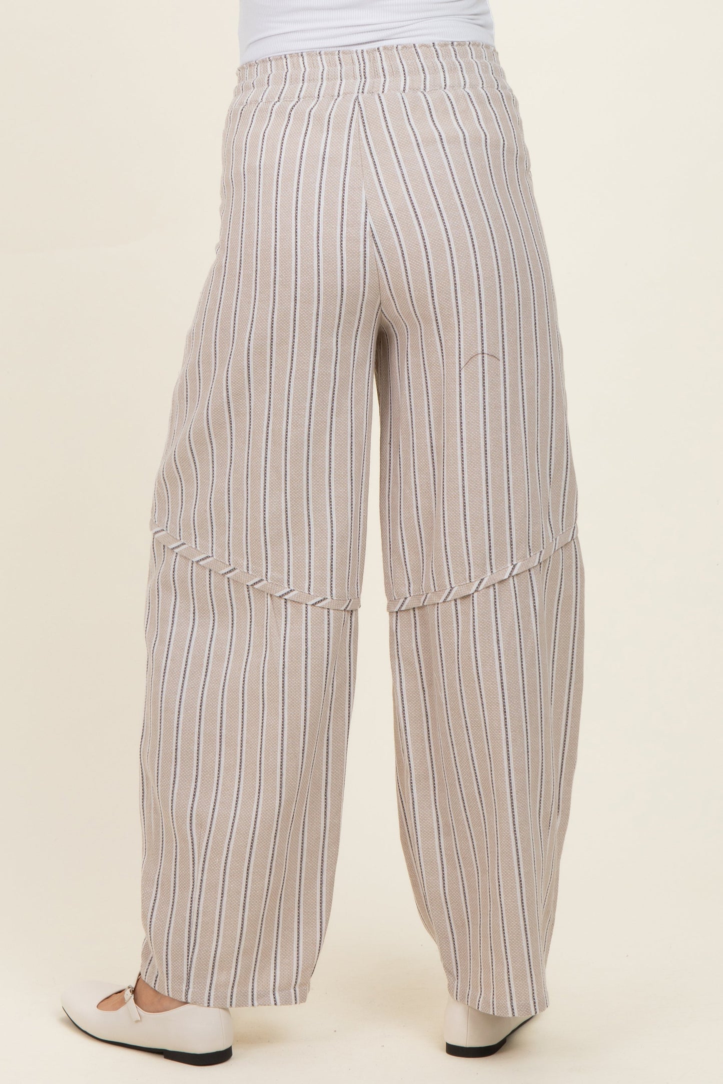 Coconut Washed Striped Maternity Pants