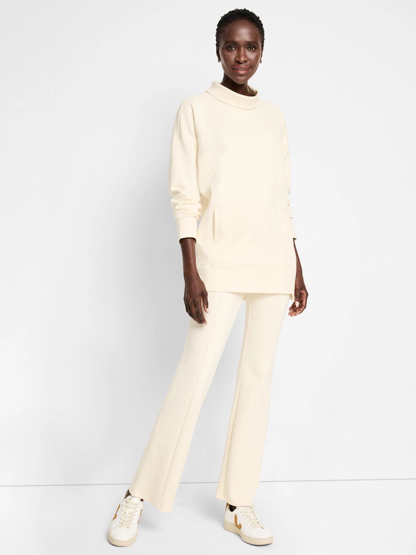 Seamed Scuba Funnel Neck Tunic