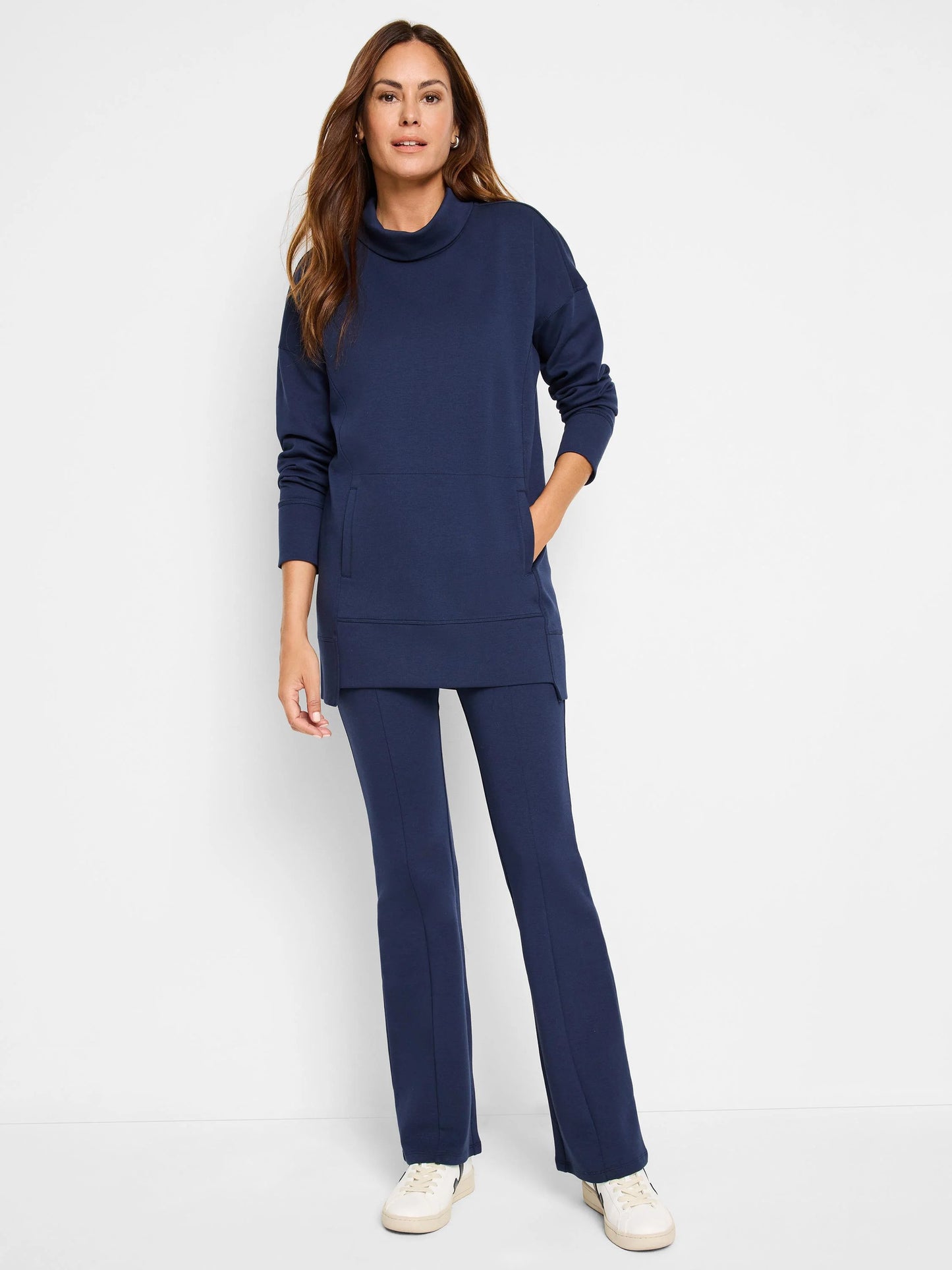Seamed Scuba Funnel Neck Tunic