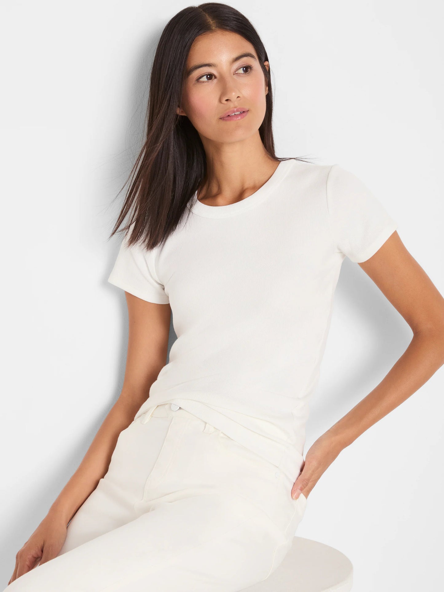 Perfect Knit Rib Short Sleeve Crew Tee