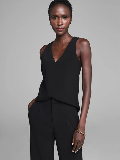 Gold Label Knit Scuba V-Neck Tank
