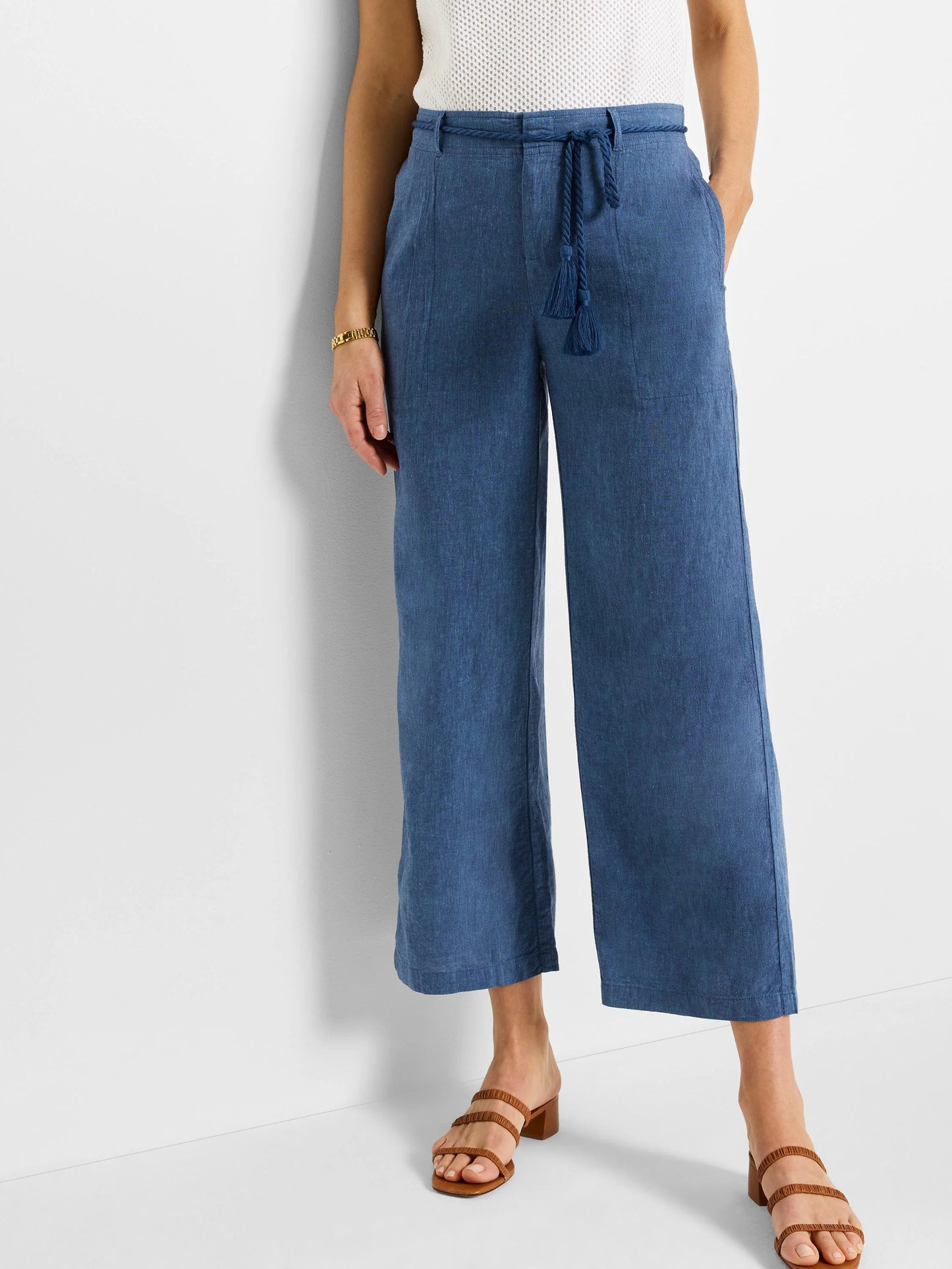 Rumba Linen Rope Belt Cropped Pant
