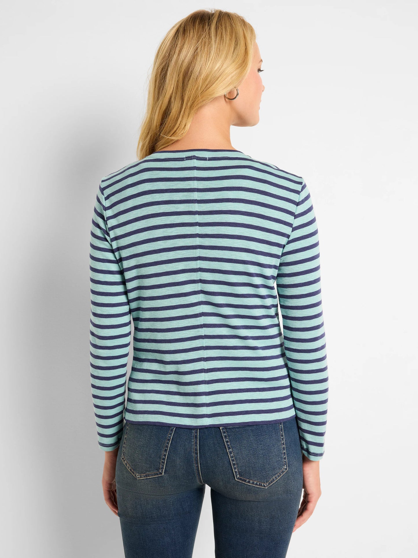 NZT Striped Snap Front Cardigan