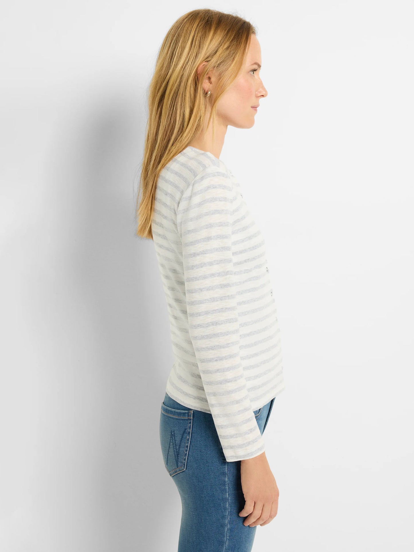 NZT Striped Snap Front Cardigan