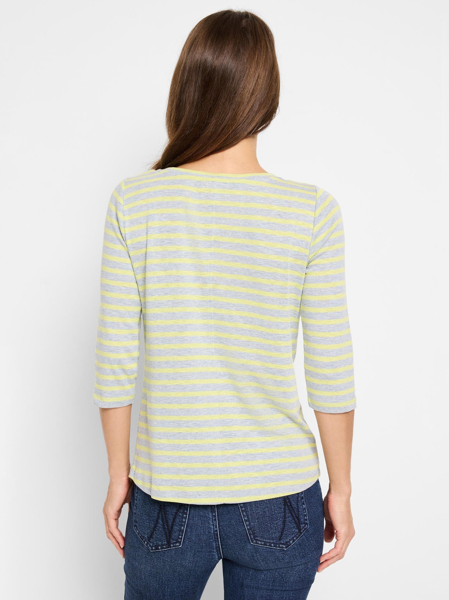 NZT 3/4 Sleeve Stripe Boat Tee
