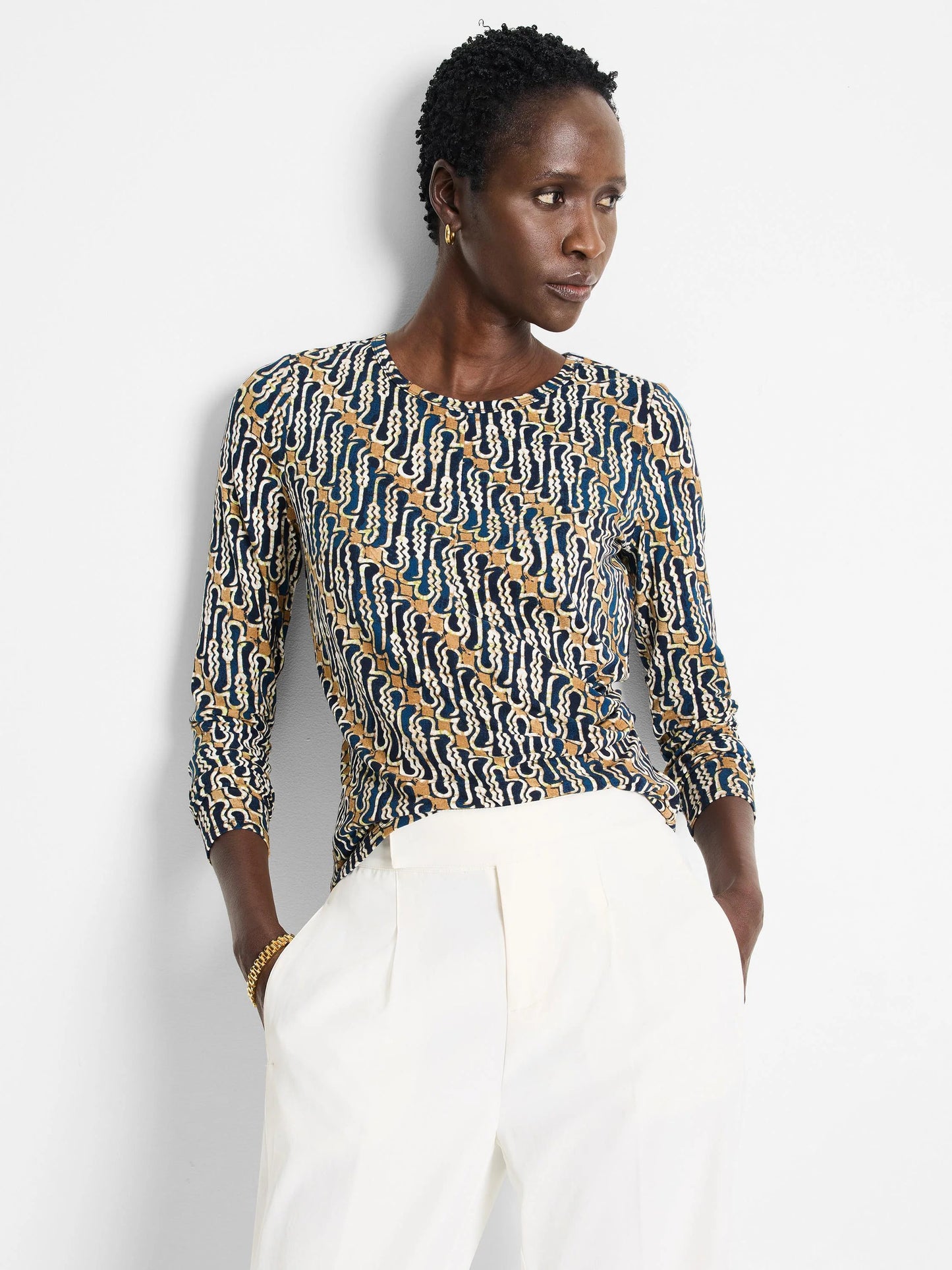 Vintage Batik Drape Top