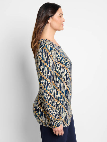 Vintage Batik Drape Top